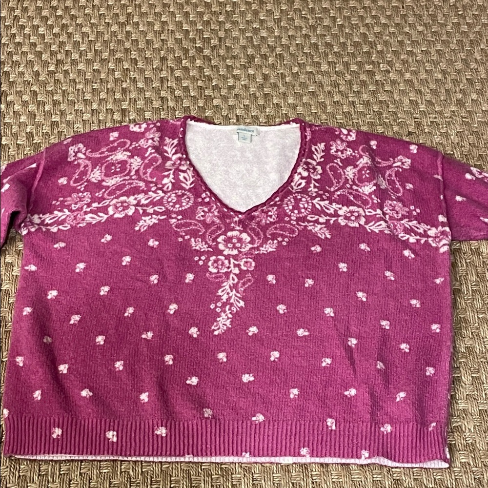 Sundance Pink Floral Sweater